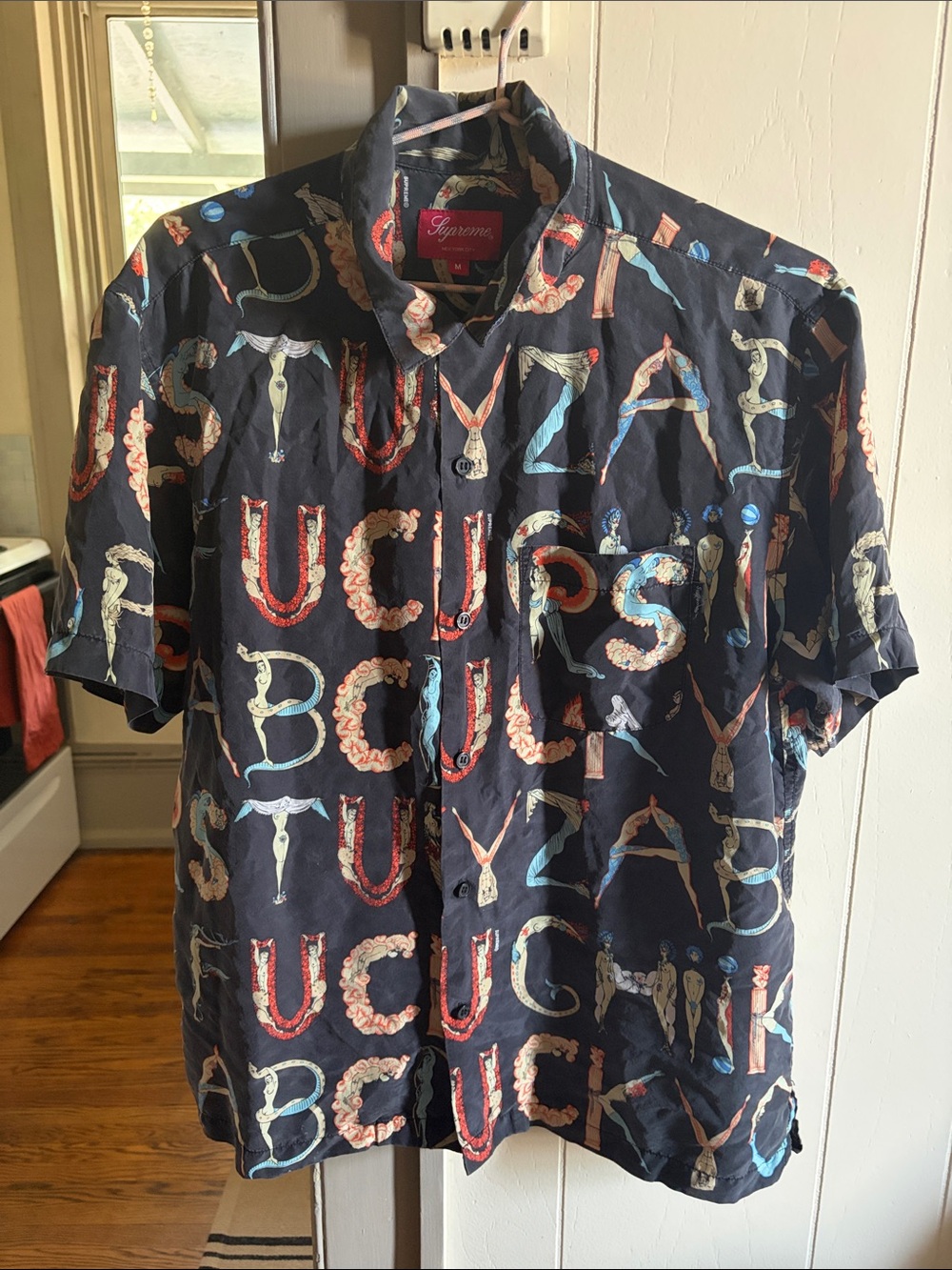 Supreme Alphabet Silk Button Down Shirt